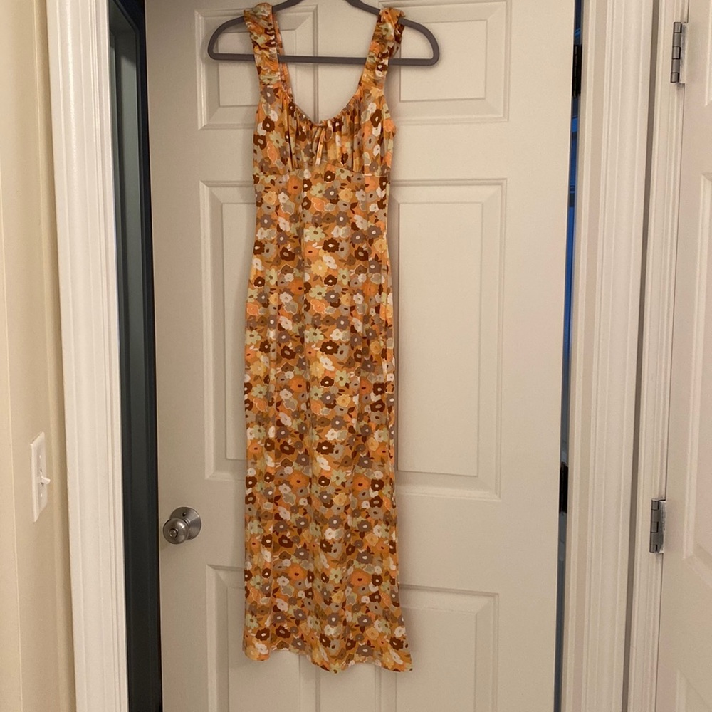 Pink Lily Mustard Floral Maxi Dress